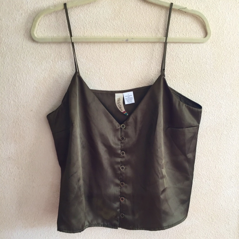Mimi Chica Olive Spaghetti Strap Blouse